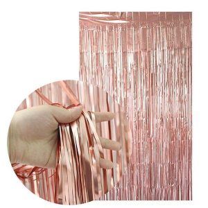 Ροζ-χρυσή foil Κουρτίνα Διακόσμησης
