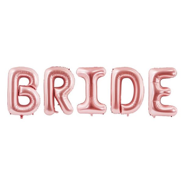 Mini Μπαλόνια ροζ-χρυσό Bride (5 τεμ)