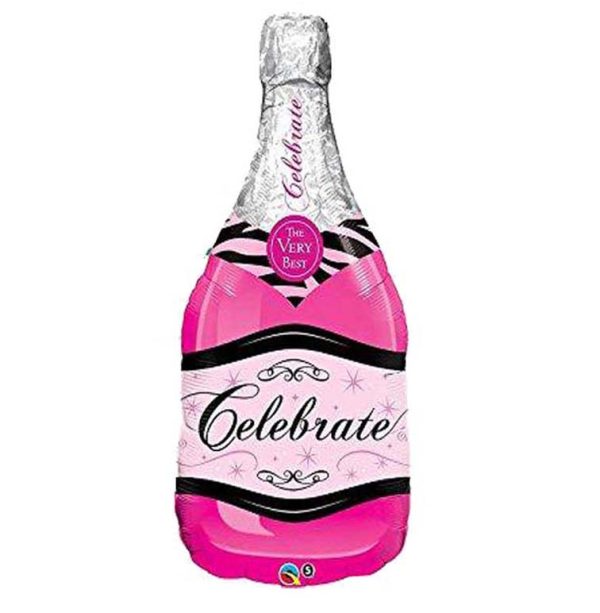 39" Μπαλόνι ροζ μπουκάλι κρασιού "celebrate"
