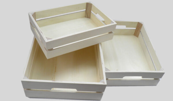 ΞΥΛΙΝΑ ΚΑΦΑΣΙΑ ΧΑΜΗΛΑ ΣΕΤ3 40x30x10.5cm 36x26x9.8cm 32x22x8.9cm 0519266