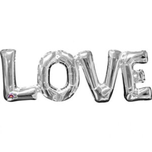 25” Μπαλόνι αγάπης Ασημί ‘Love’