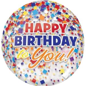 16″ Μπαλόνι Happy Birthday to you κονφετί ORBZ