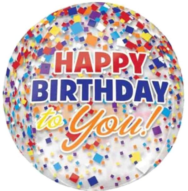 16" Μπαλόνι Happy Birthday to you κονφετί ORBZ