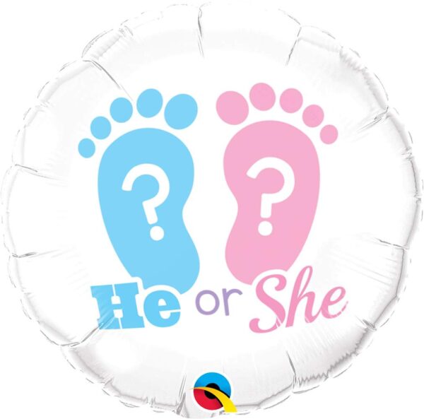 18" Μπαλόνι πατουσάκια He or She