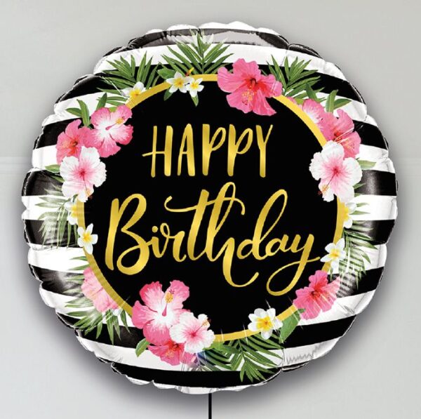 18" Μπαλόνι Happy Birthday Ιβίσκος