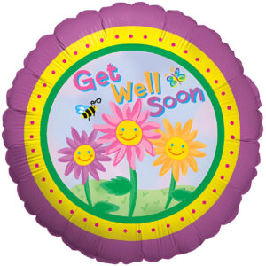 18″ Μπαλόνι Get Well με λουλούδια