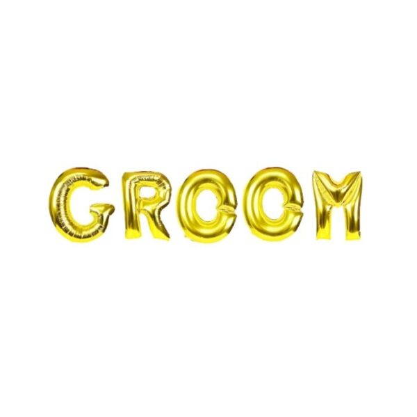 Mini χρυσά μπαλόνι Groom (5 τεμ)