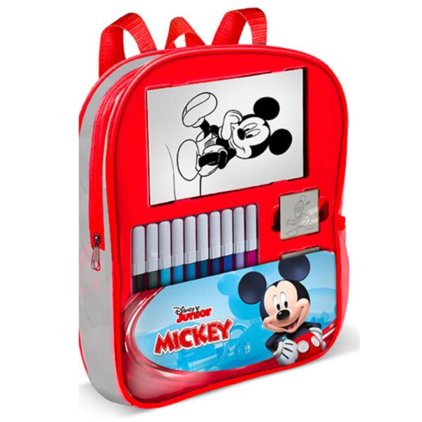Mickey - Τσάντα νηπιαγωγείου με είδη ζωγραφικής