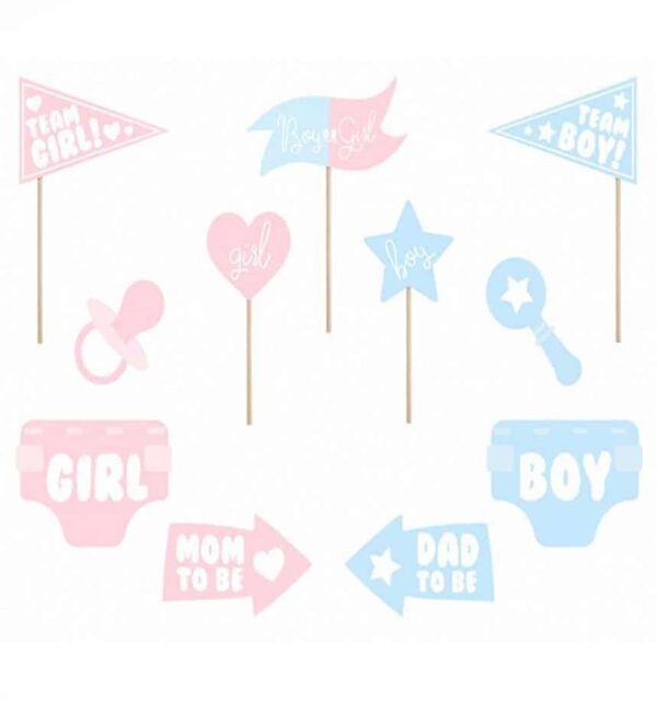 Στικάκια PhotoBooth Gender Reveal party  (11 τεμ)