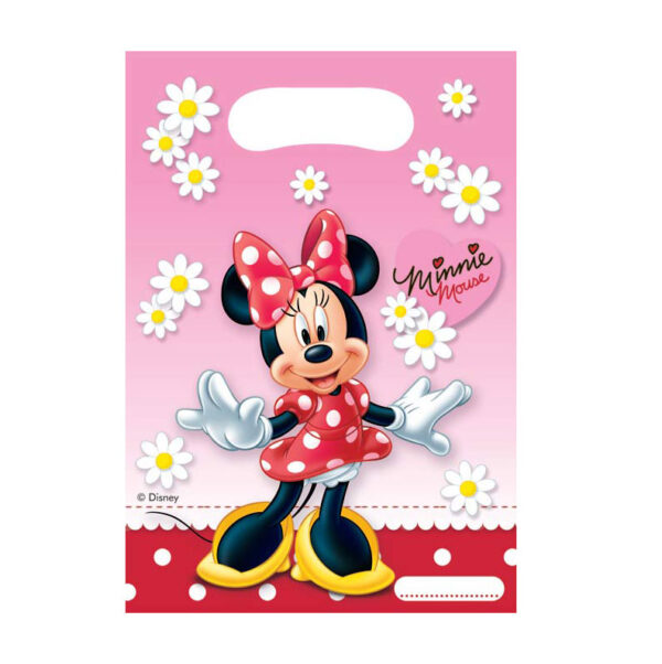 Σακουλάκια δώρων Minnie με μαργαρίτες (6 τεμ)